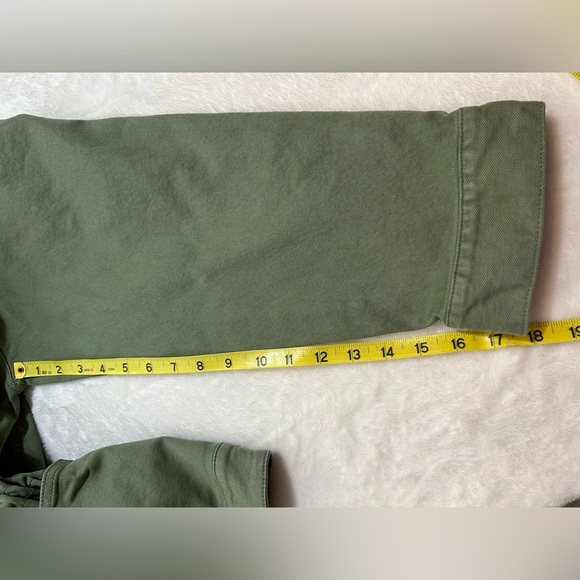 LOFT Olive Green Utility Button up Cinch Waist Canvas Jacket Size XXL - Picture 6 of 8